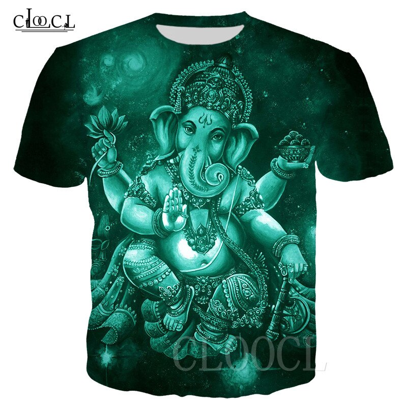 Unisex T Shirts Hindu God Ganesha 3D Print Ganesh Men/Women Summer T-shirt Hip Hop Streetwear Tops Tee Shirt homme: 5XL