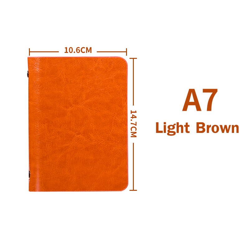 Hard Back Mini Refillable Leather Travelers Planner Small Journal Pocket Notebook Notepad: Light Brown