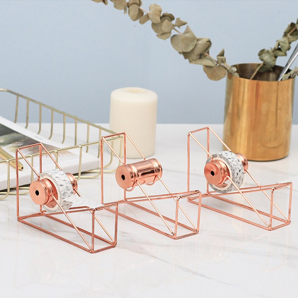 Good rose gold Tape Cutter Washi Tape Storage Organizer Cutter Stationery Office Tape Dispenser Office Supplies