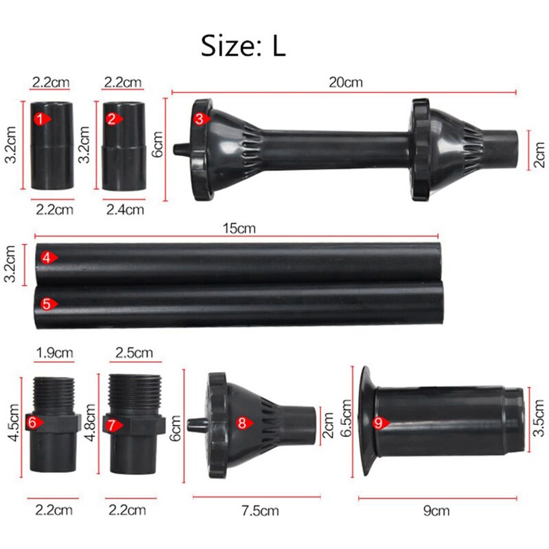 9Pcs Kleine Fontein Nozzle Kit Fontein Nozzle Heads Voor Vijver Fontein Dompelpomp Zwembad
