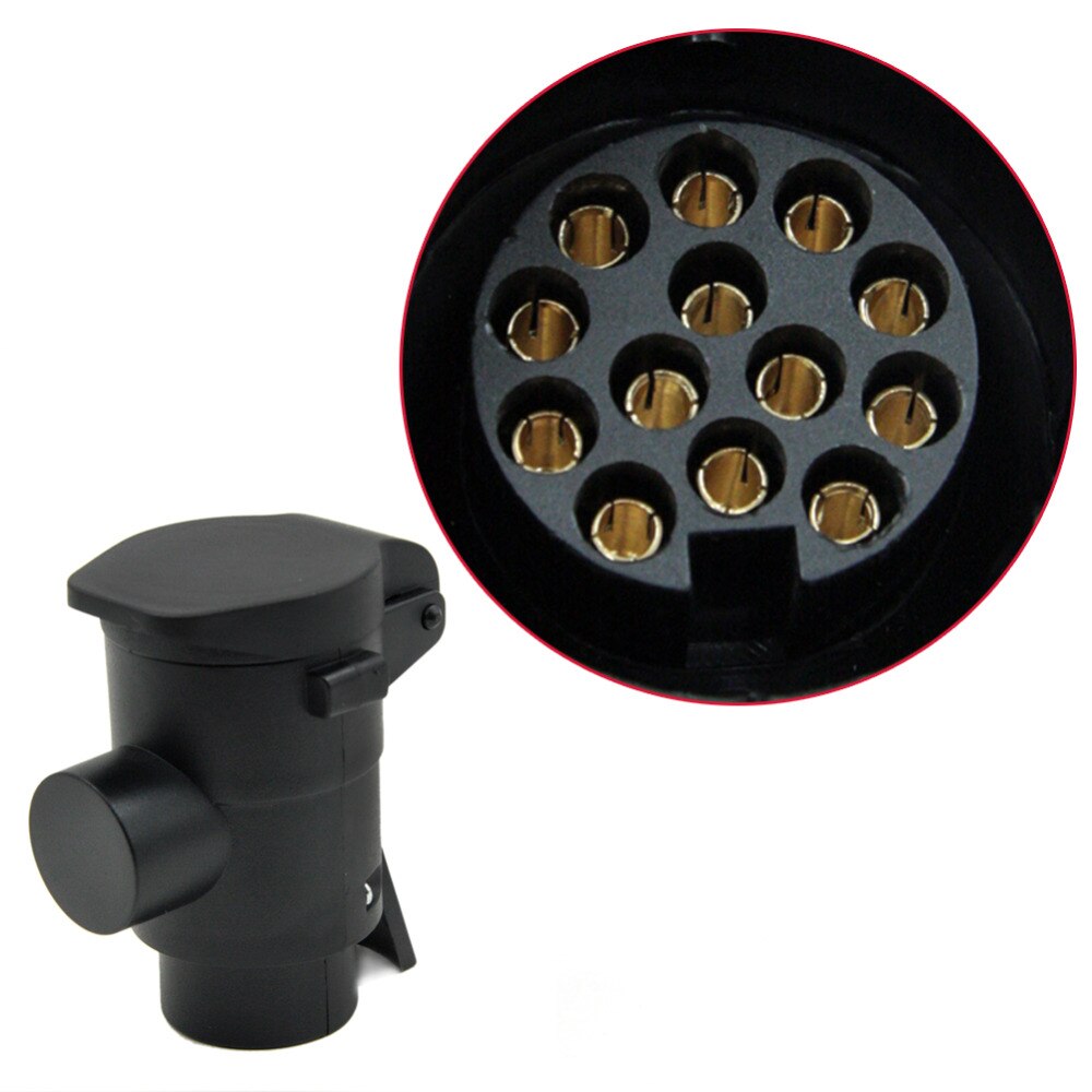 TIROL 7 Tot 13 Pin Trailer Plug Black frosted materialen Trailer Bedrading Connector 12 V Trekhaak Trekhaak Plug