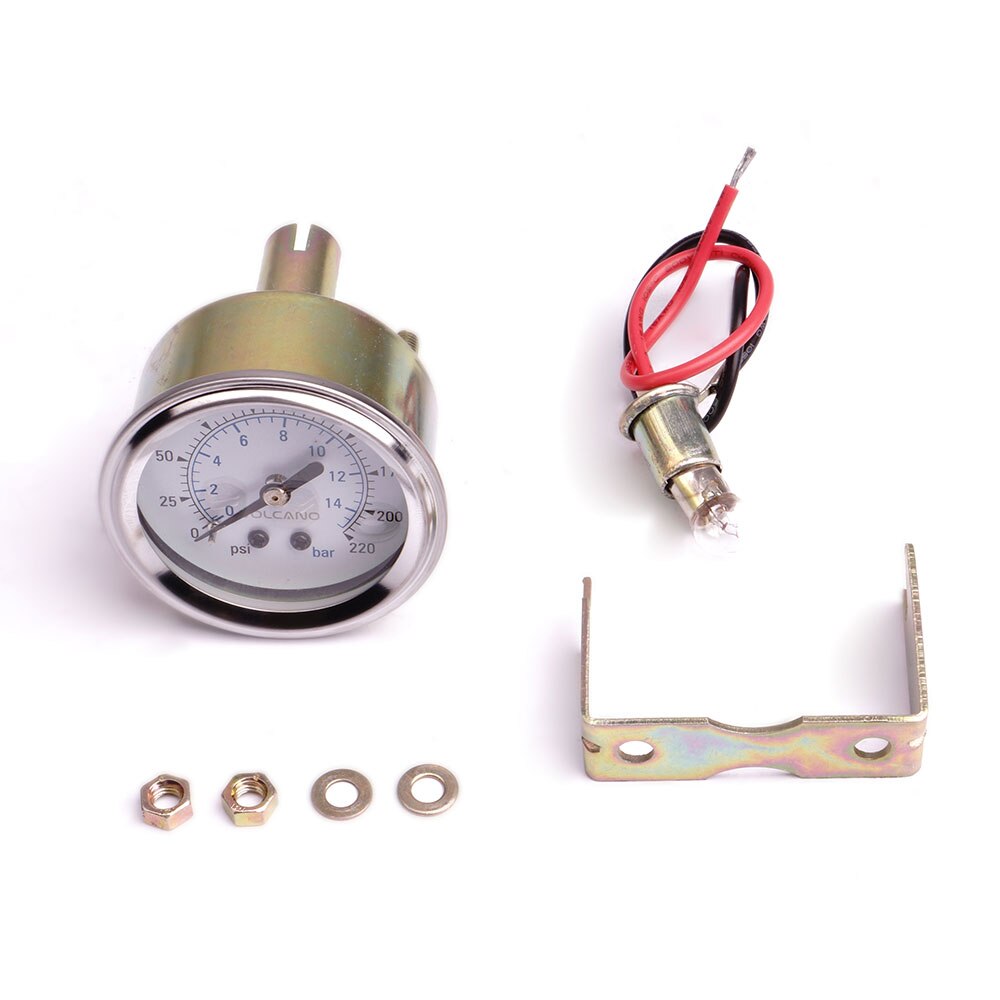 single needle Air gauge 2inch dia.52mm 0-220PSI 12V backlight press gauge mini barometer /pneumatic suspension part