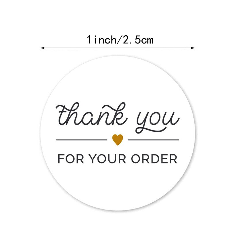 1 inch Round black "THANK YOU FOR YOUR ORDER " Stickers seal labels 50pcs stickers scrapbooking for Package stationery sticker