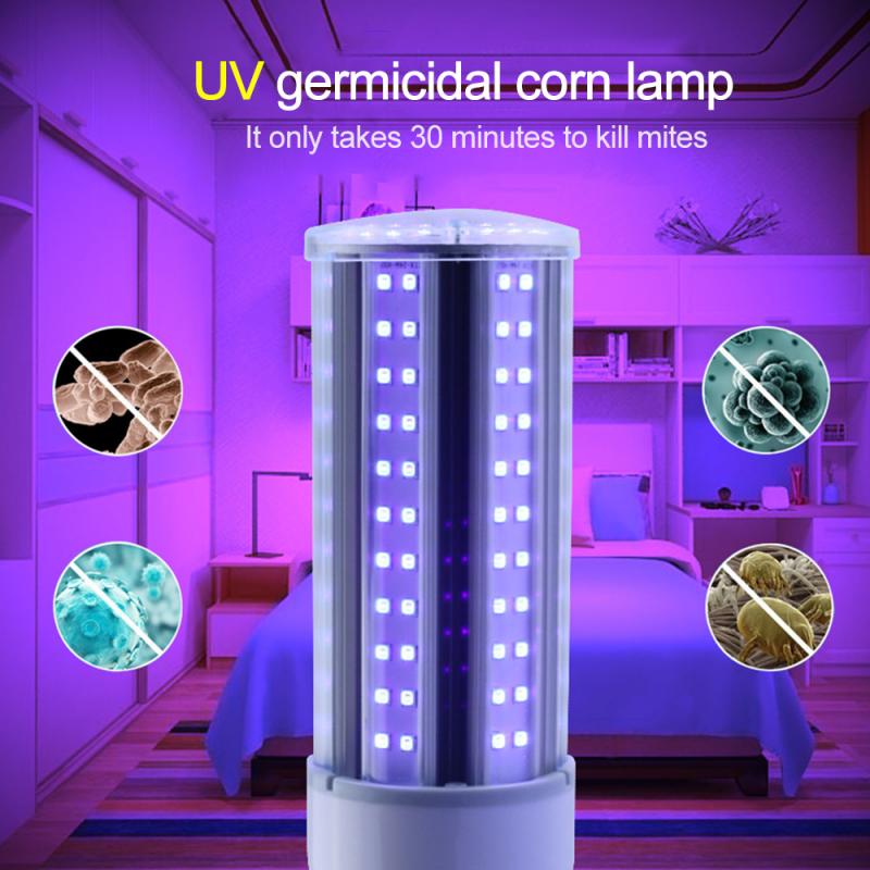 E27 30W Lámpara Germicida UV bombilla LED UVC 99.9% tasa antibacteriana purifica el aire y mata bacterias para matar ácaros