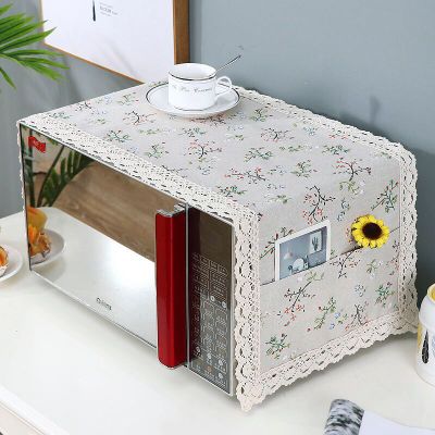 SRYSJS Bunte Baumwolle und leinen Mikrowelle Staub Abdeckung Doppel Tasche Mikrowelle Ofen Abdeckung Handtuch Einfach Sauber: A12