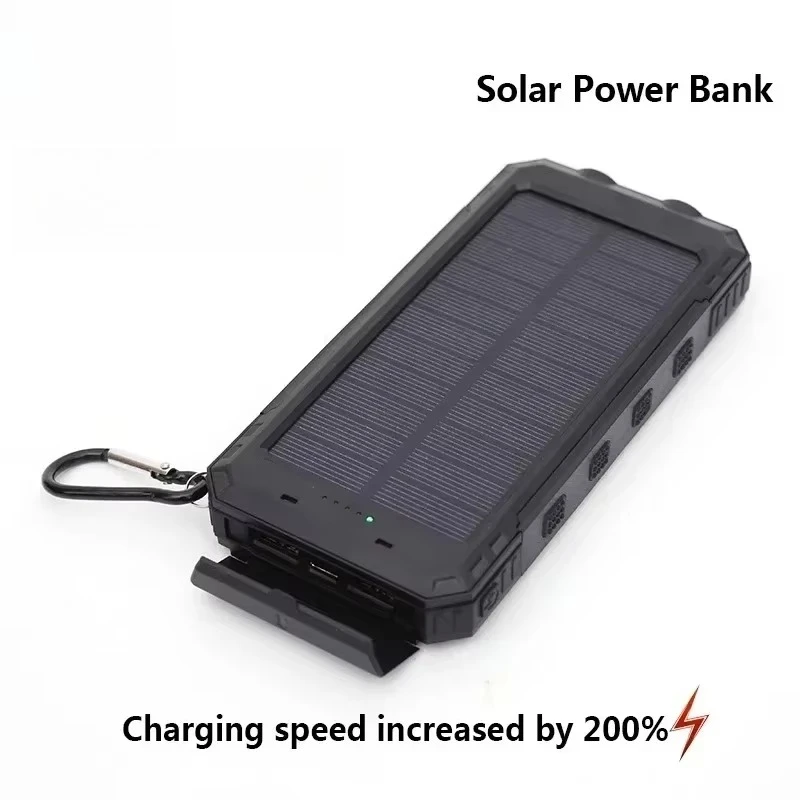 200000 Batterie externe solaire mAh, chargeur Portable de grande capacité, charge rapide, pour IPhone Samsun Huawei Powerbank: Black / 6000mAh