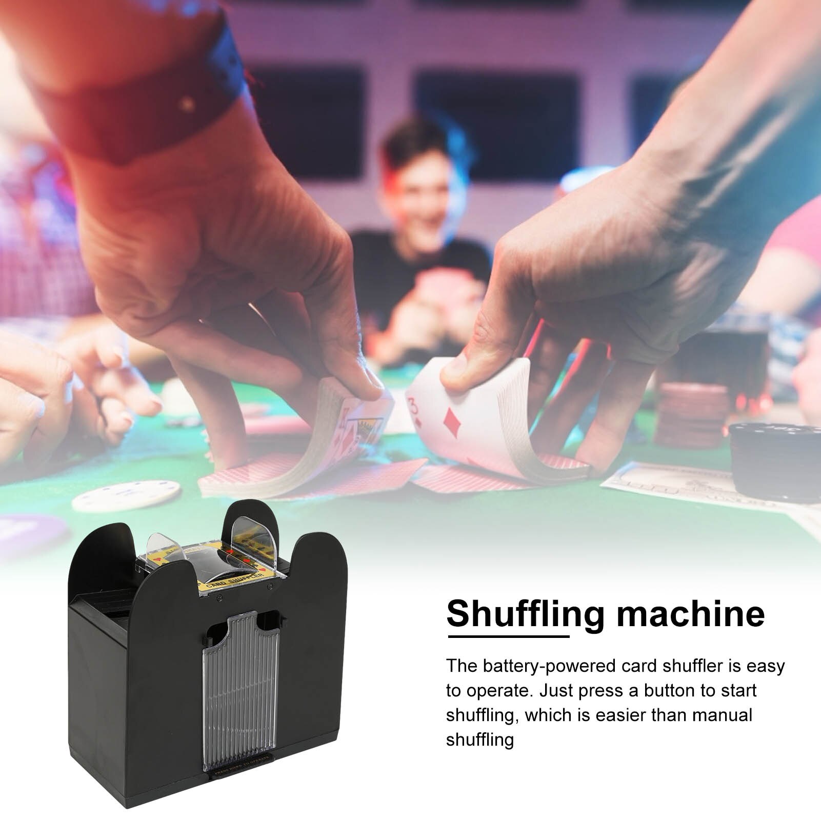 6 Dek Schuifelen Machine Bordspel Poker Speelkaarten Houten Elektrische Automatische Shuffler Perfect Voor Brug Of Poker Spelen