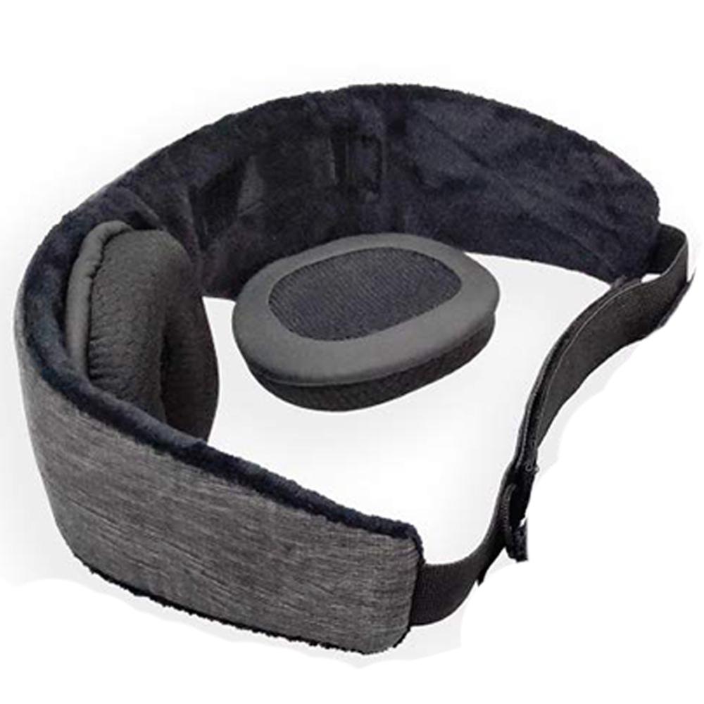 3d sovmask ögon bandage lock manta svart mjuk flanellett justerbar andningsbar ögonbindel huvudband ögonficka nattmask: Färg 2