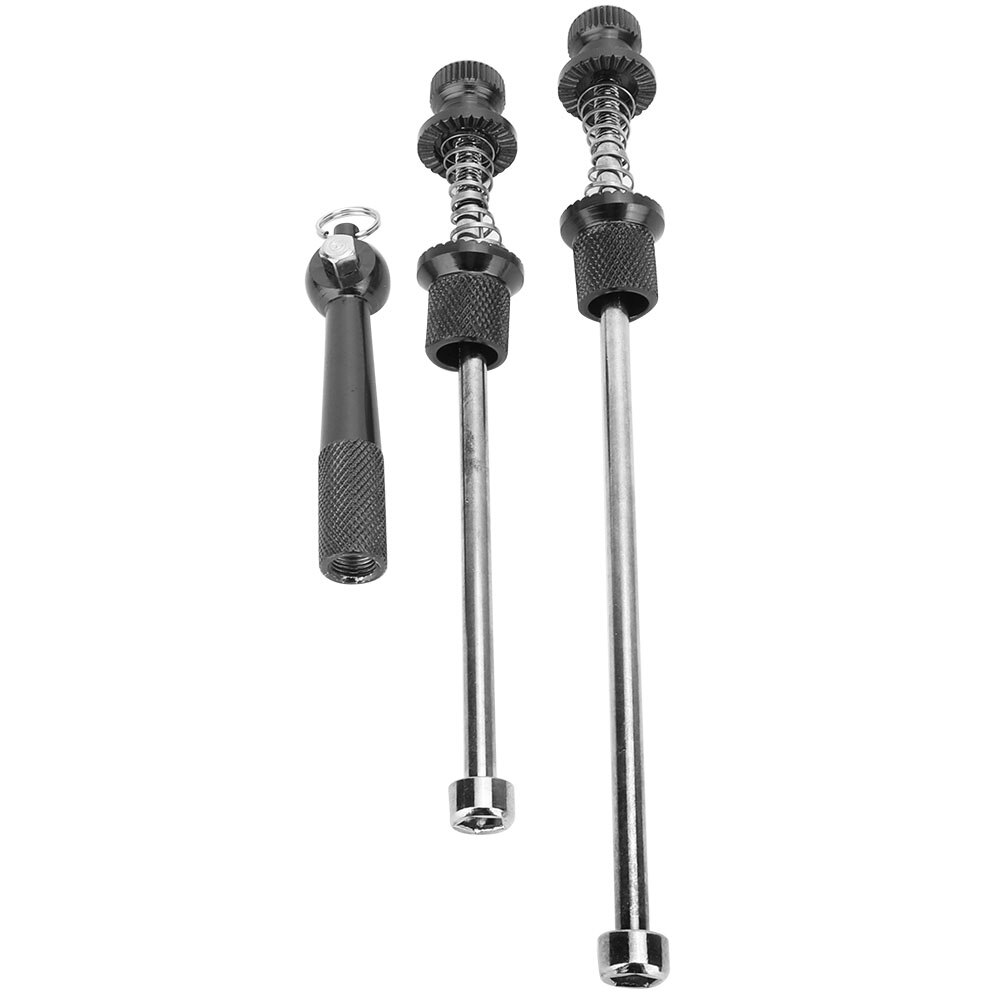 Bicycle Skewer Set Ultralight Titanium Alloy Road Mountain Bike Anti-Theft Quick Release Skewers Wheels Locking Security Tools: Black