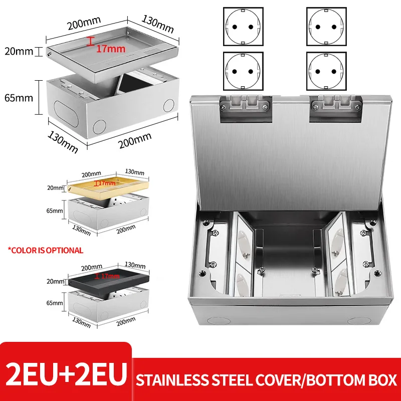 Ultra-thin Embedded Invisible Floor Socket, Concealed 304 Stainless Steel Ground Plug Socket Built-in EU FR UN US Socket Outlets