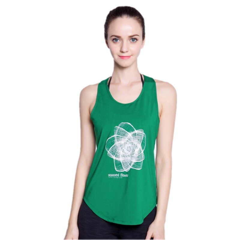 Vrouwelijke Sport Gym Workout Fitness Stringer Gewichtsverlies Singlets Vest Shirt Ademend Mannelijke Running T-Shirt Sport Shirt: L / green