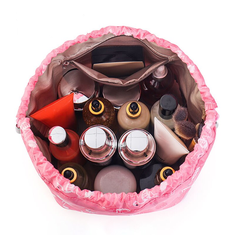 Mulheres de alta capacidade saco cosmético fim de semana viagem cordão maquiagem organizadores casa banheiro armazenamento bolsa acessórios suprimentos
