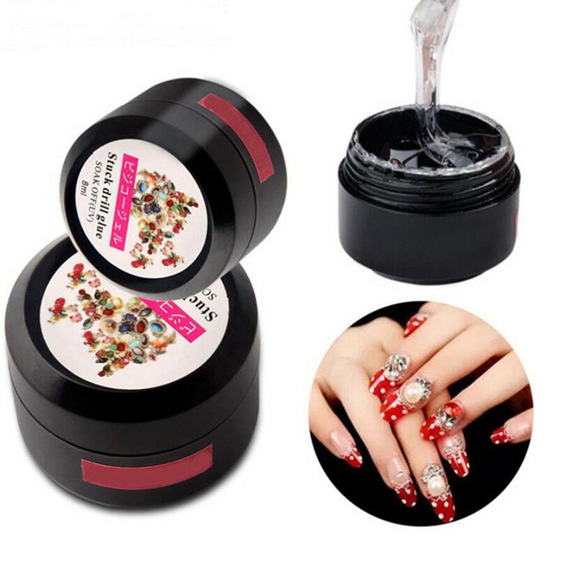 Colle Super collante à paillettes, Gel UV 8ml, Nail Art, strass, bijou, accessoire de décoration, Gel adhésif pour ongles, Offres Spéciales