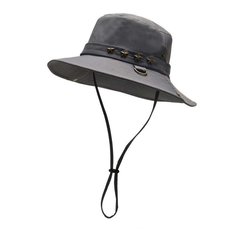 Gorro de pescador con visera ancha para hombre y mujer, sombrilla de ala ancha, impermeable, portátil, para exteriores, para la cabeza, correa para barbilla ajustable, para Golf y senderismo: H
