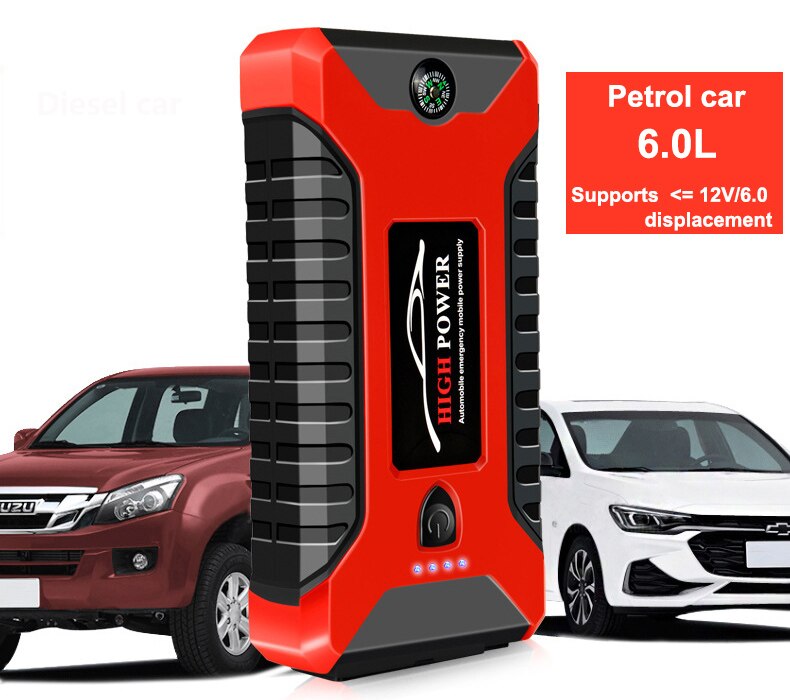 Car jump starter powerbank 20000ma 600a 12v utgång bärbar nödstartsladdare för bilbatteriförstärkare