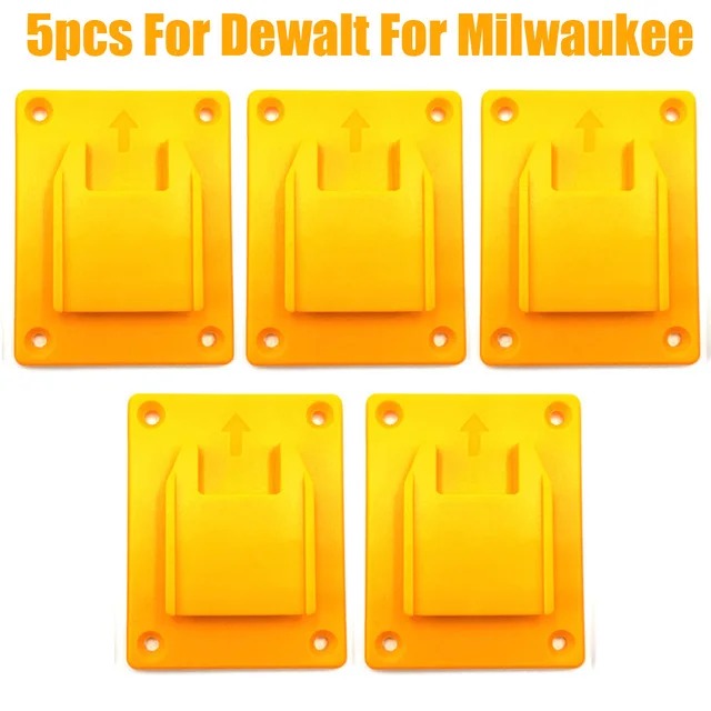 5 Packs Tool Mount Storage Bracket Wall Mount Machine Electric Tool Holder for Dewalt/Milwaukee Tool Machine Drill Holder Slots: Pink