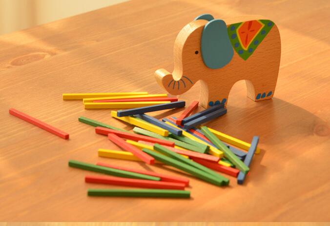 Färg pinne spel trä elefant kamel balansstråle förälder-barn spel barns pedagogiska leksaker