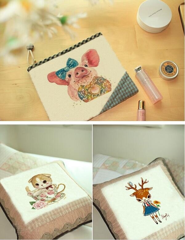 Cut Cat Succulent Hand Geverfd Stof Gedrukt Voor Diy Patchwork Thuis Mix 8 Stuks Decora Op Muur Natuurlijke 15X20cm