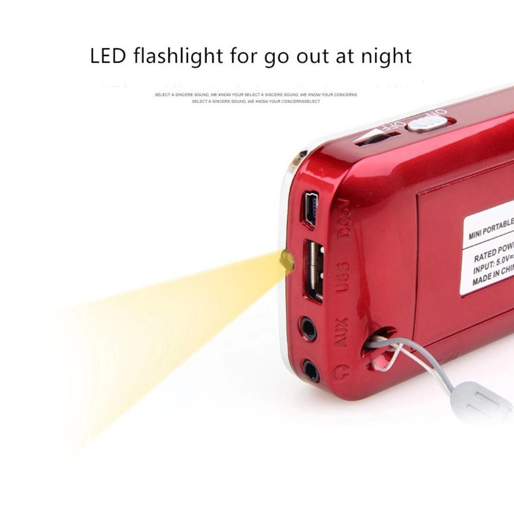 L -088 hi-fi mini speakers  mp3 audio players flashlight amplifier support fm radio micro sd tf card portable