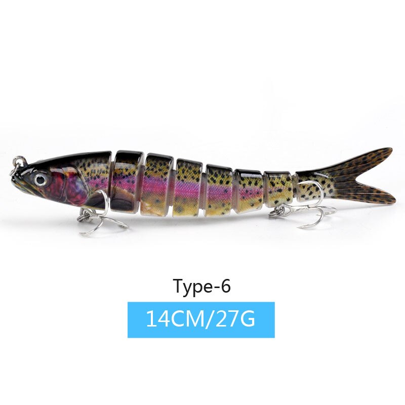 14cm 23g 8 Segment Köder Sinking Wobbler Angeln Lockt Harte Künstliche Gelenk Crankbait Swimbait Für Angelgerät Locken: 6
