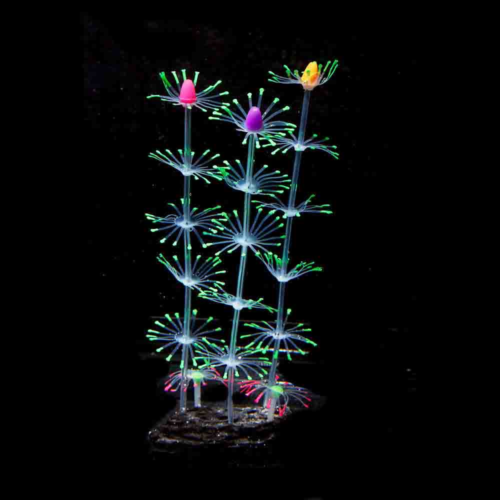 Aankomsten 1 stuks 21cm hoge siliconen kunstmatige vissenkom aquarium koraal plant bloem ornament waterdecoratie huisdecoratie: 1