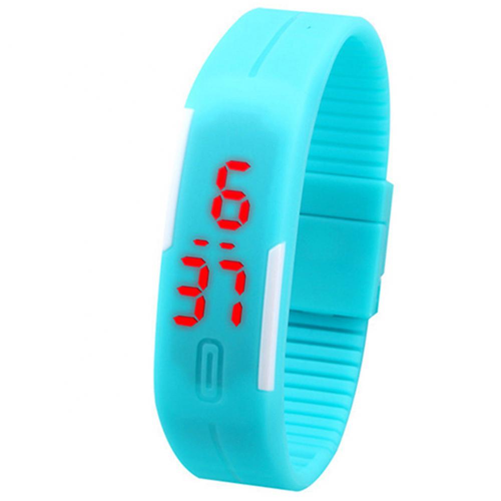 Montre-bracelet numérique en silicone pour hommes et femmes, LED rouge, bracelet de sport, montre-bracelet tactile,: Autre