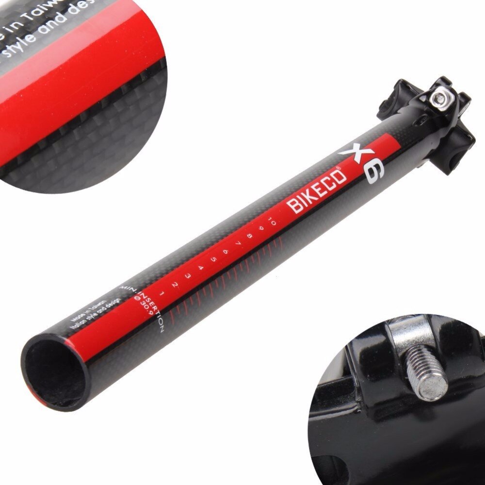 Cykel saddelpind mtb/road bike carbon sadelpind carbon fiber cykel sadelpind 27.2 30.9 31.6 mm