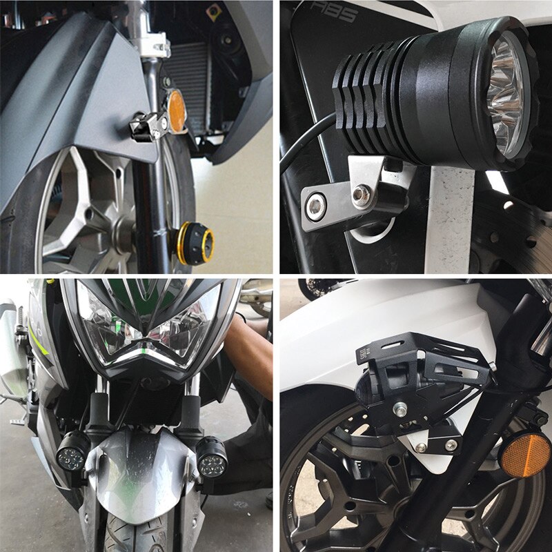 Soporte modificado para motocicleta, foco de luz antiniebla, soporte phare para moto farol de milha, para cafe racer, 1 par