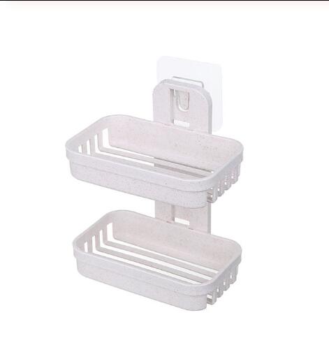 Soap Dishes Bathroom Shower Soap Box Soap Holder Double layer Soap Holder Plate Tray Bathroom rack: beige-NY0235