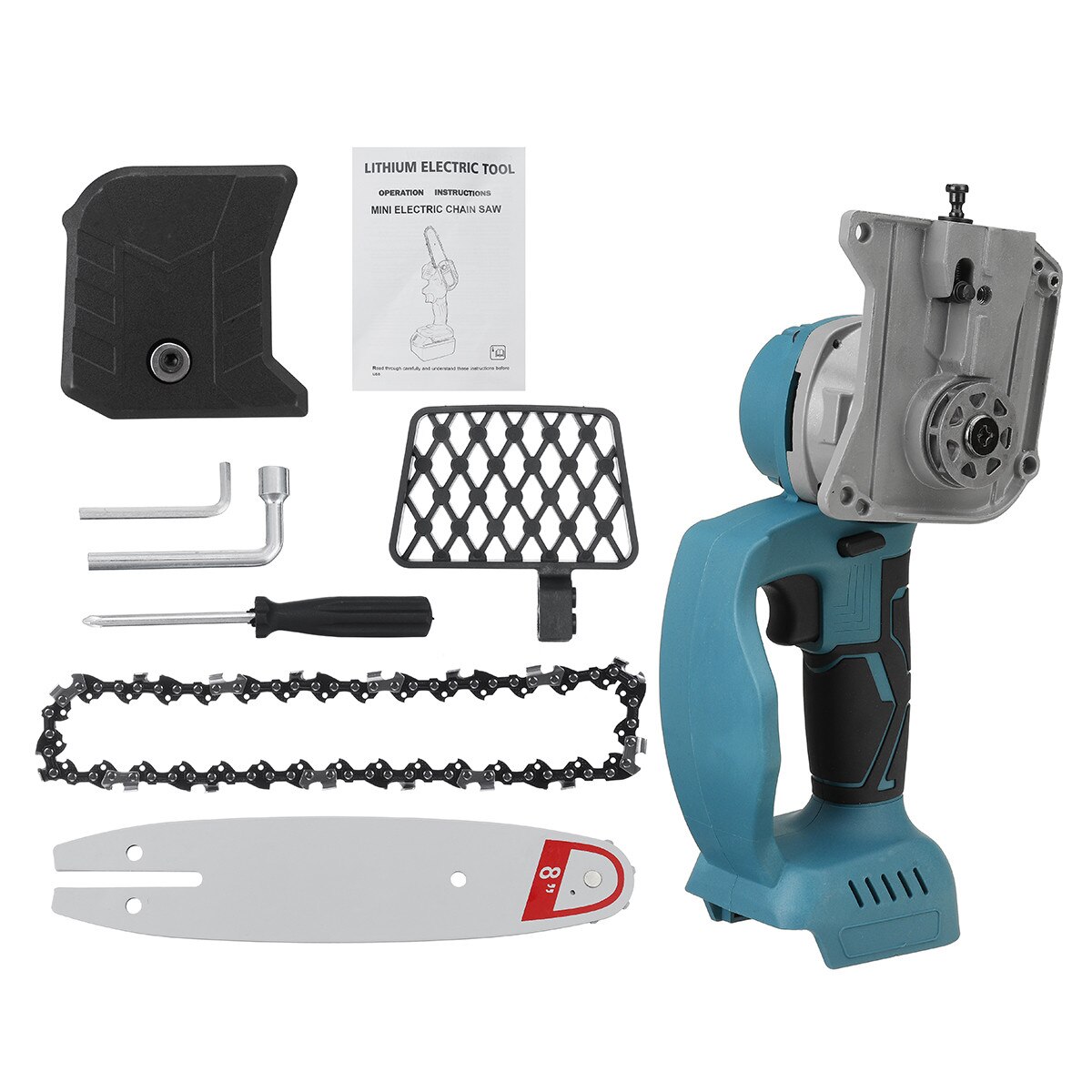 2800W 10 pollici 8 pollici elettrico sega a catena sega motore Brushless ricaricabile taglierina per legno attrezzo da giardino per batteria Makita 18V: 8 pollice