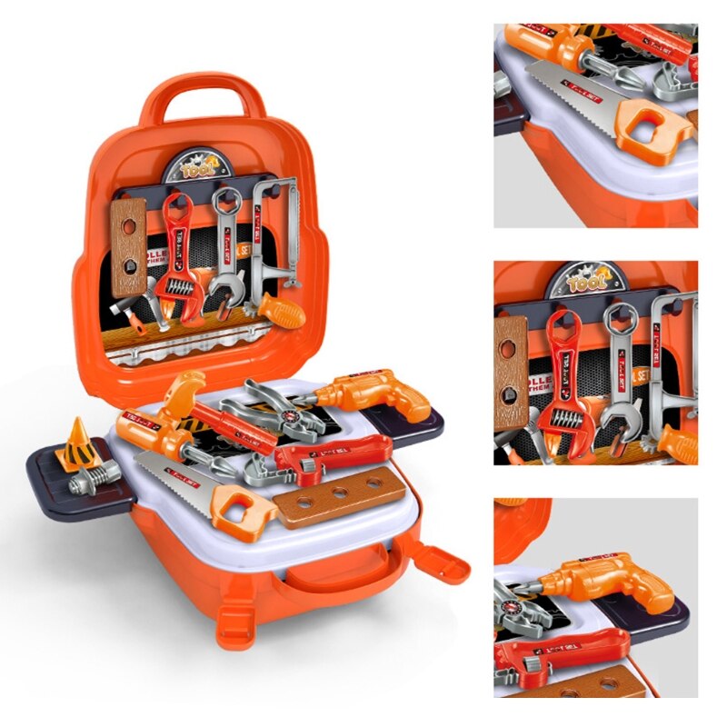 77HD Pretend Play Bouw Speelgoed Gereedschap Peuter Tool Set Met Elektrische Speelgoed Boor Tool Box Voor Kids Voor Peuters Kinderen jongens