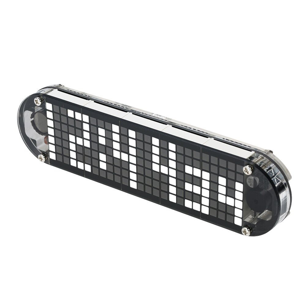 High Accuracy DIY Digital Dot Matrix LED Alarm Clock Kit with Transparent Case Temperature Date Time Display DS3231: White