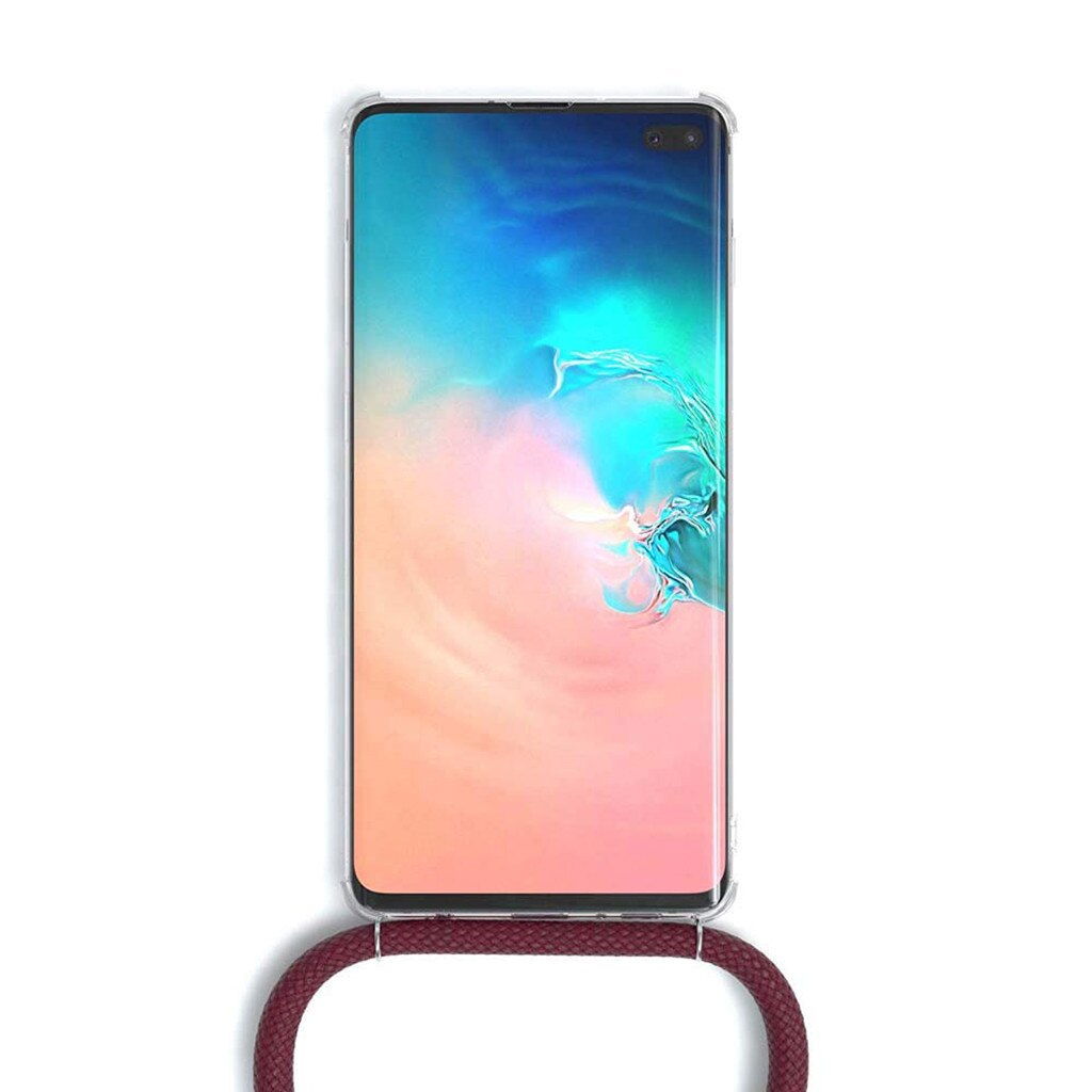 L2in1 funda de teléfono móvil colgante sobre la correa de la cuerda del cuello del teléfono móvil para Samsung S10/S10 Plus/S10 e/S9/S9 Plus/S8/S8 Plus