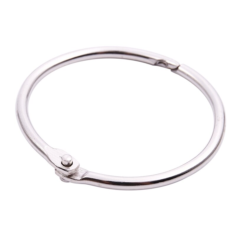 20 piezas papelería grapa metálica Carpeta de libros hoja suelta Snap llaveros de anillos