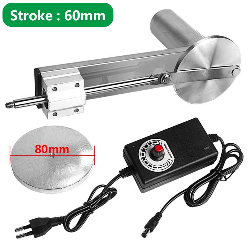 3-24V Mini Telescopic Linear Actuator Telescopic Stroke 60mm Rocker Actuator Motor 80mm Plate M6 Thread 30-200 times/min