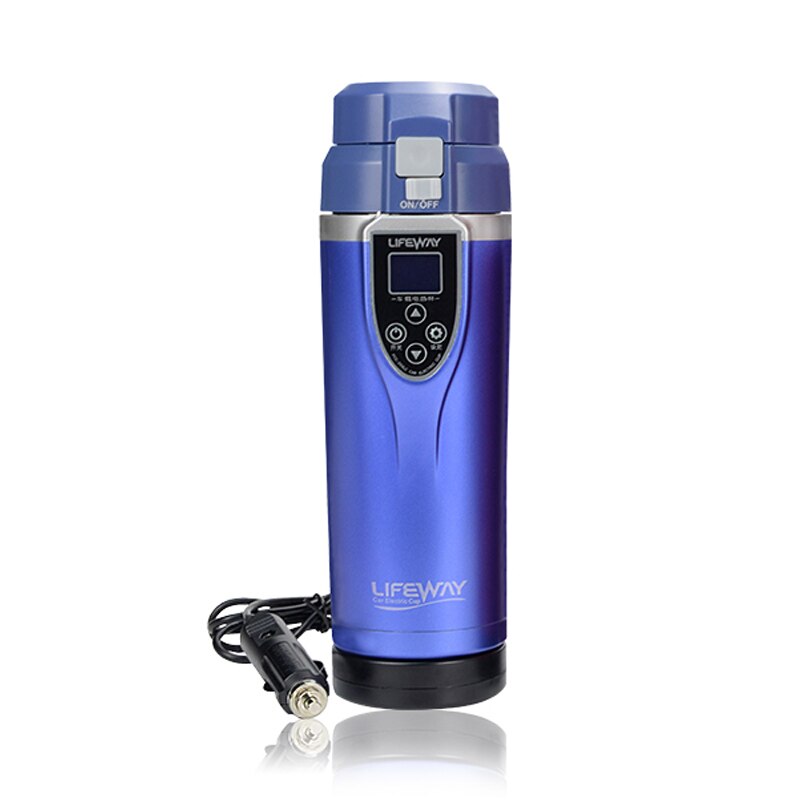 350ml Car Heating Cup 12V/24V Water Heater Kettle Coffee Tea Boiling Heated Mug Vehicle Water Heater Maker Travel kettle for Car: Blue