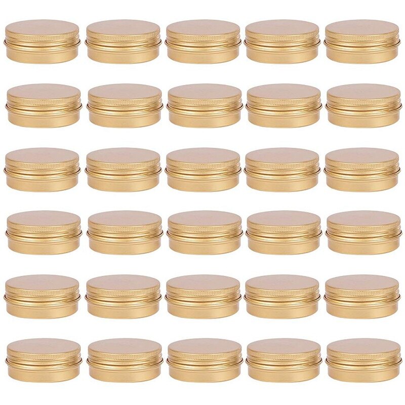 30 Pack 1 OZ Tin Cans Screw Top Round Aluminum Cans Screw Containers Tins with Lids- Great for Store Spices, Candies, T: Default Title