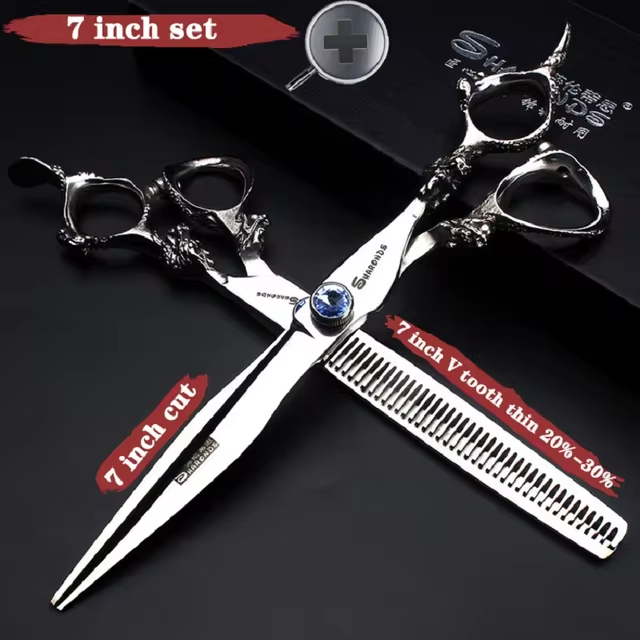 6/7/7.5/8/9 Inch Hairdressing Scissors, Dragon Handle Barber Specificlied Shears, Hair Cutting Tools