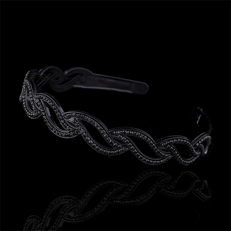 LEVAO Full Rhinestone Hairband for Women Boutique Crystal Hair Hoops Shiny Bezel Headband Wedding Headwear Party Accessories: 15D