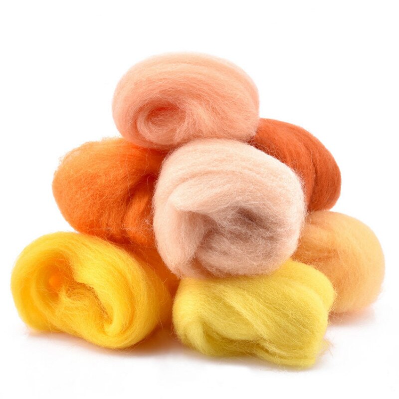 100g 20 colors Needle Felting Wool Soft Felting Wool Tops Roving Spinning Weaving Wool Fiber For DIY Crafts Needlework