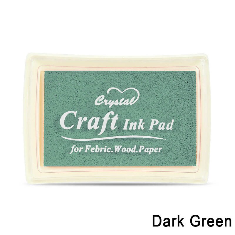 Blekkpute barnehåndverk oljegradient fargebasert gjør-det-selv blekkpute gummistempler papir scrapbooking 15 farger blekkpad fingermaling: Mørk grønn