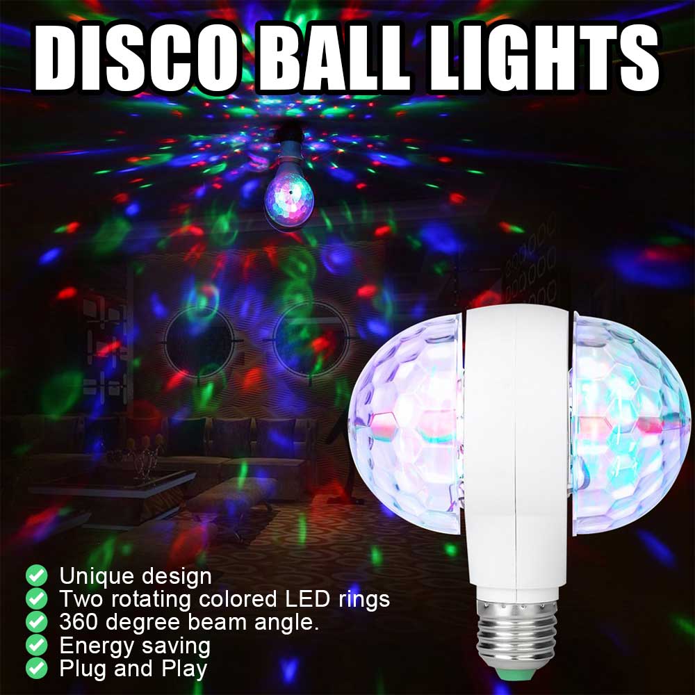 6w led scenepære  e27 baser farverig rgb diskoteklysprojektor dobbelt roterende hoved atmosfæreprojektionslys til fest ktv
