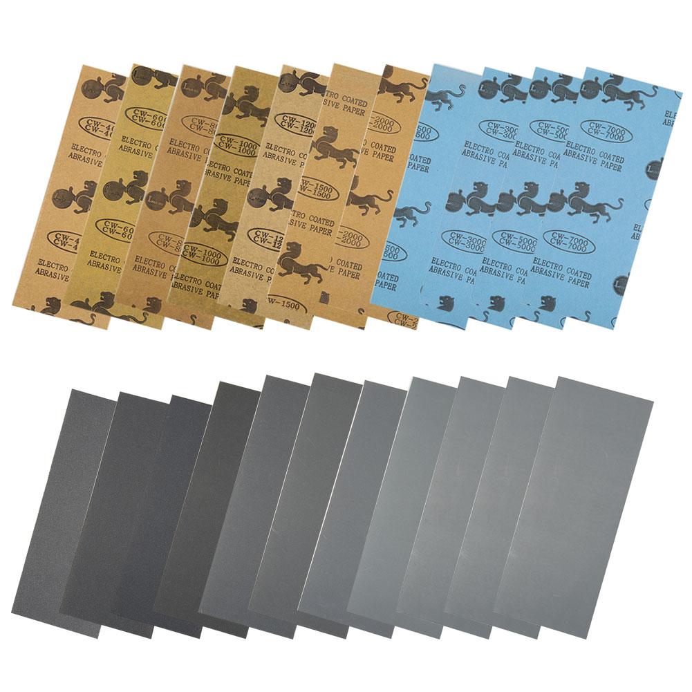Bil bilpapir sandpapir vått tørt sandpapir ark 400/600/800/1000/1200/1500/2000/2500 metall sliping og bil polering