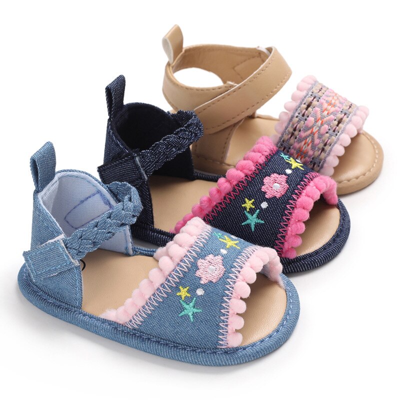 Newborn Infant Baby Girl Kids Sandal Shoes Soft Sole breathable baby shoe Crib Prewalker Toddler Anti-Slip Solid First Walkers