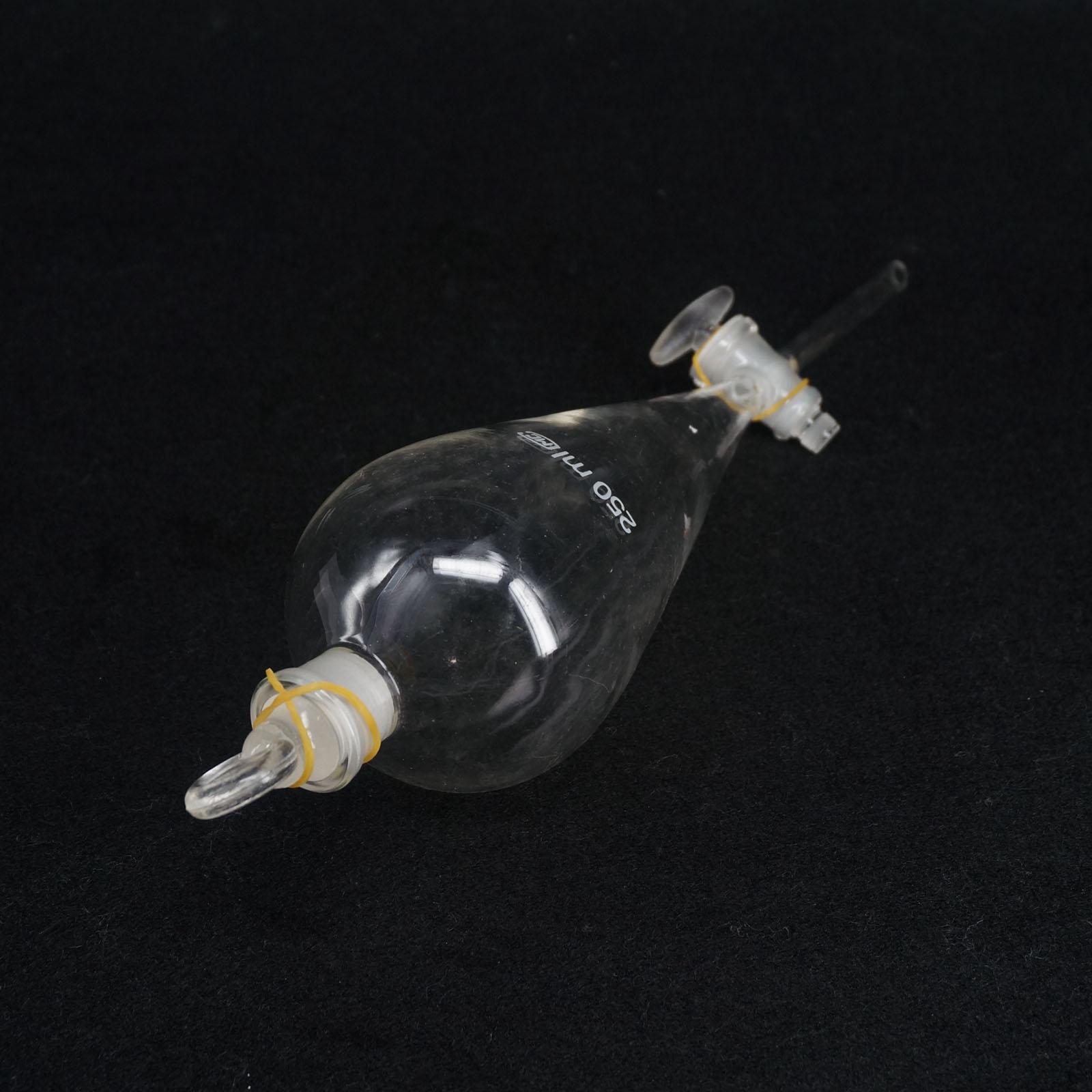 250ML Standard Stopper Glass Pear Shaped Separatory Funnel with Glass Stopcock