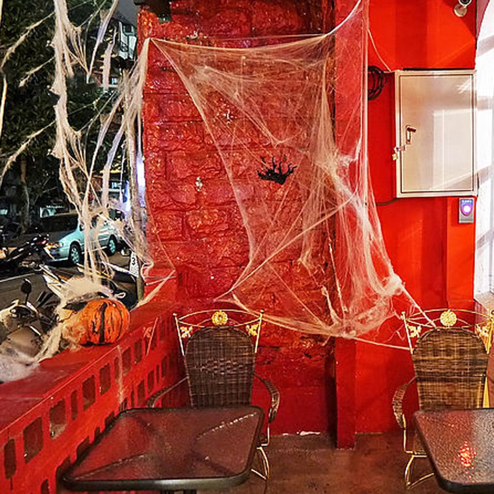 20g Halloween Scary Party Decor Stretchy Spider Web Cobweb Cotton Horror Halloween Decoration for Bar Haunted House Scene Props