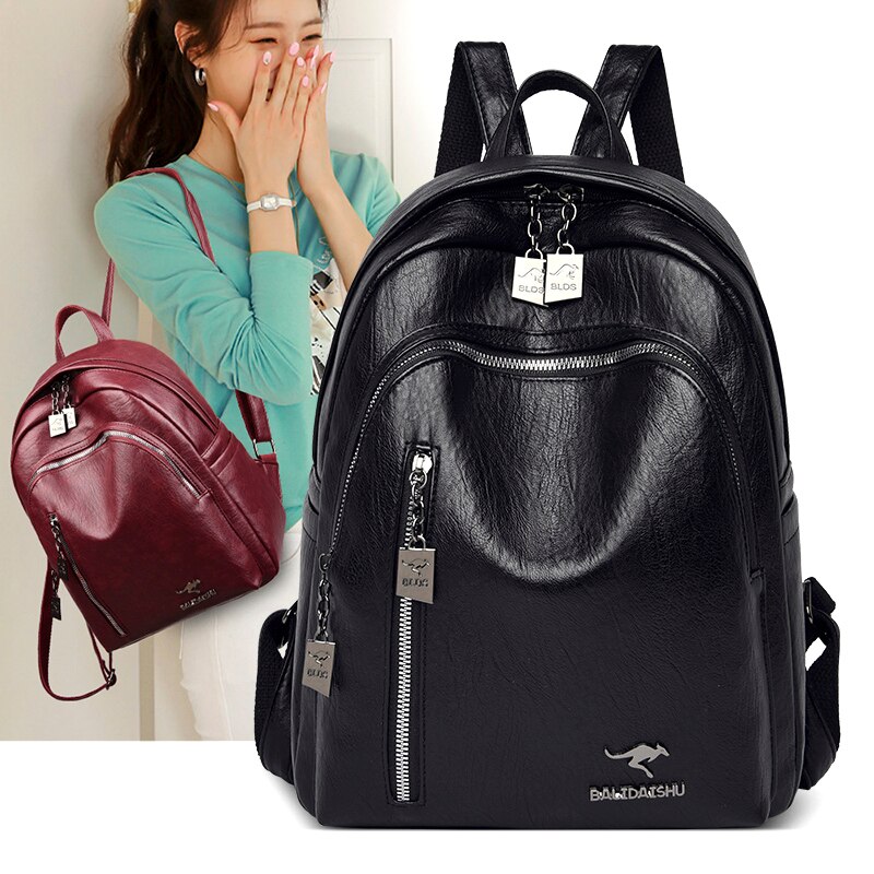 Pu Lederen Rugzak Vrouwen Grote Capaciteit Rugzak Schooltas Tiener Meisjes Reizen Studenten Schoudertassen
