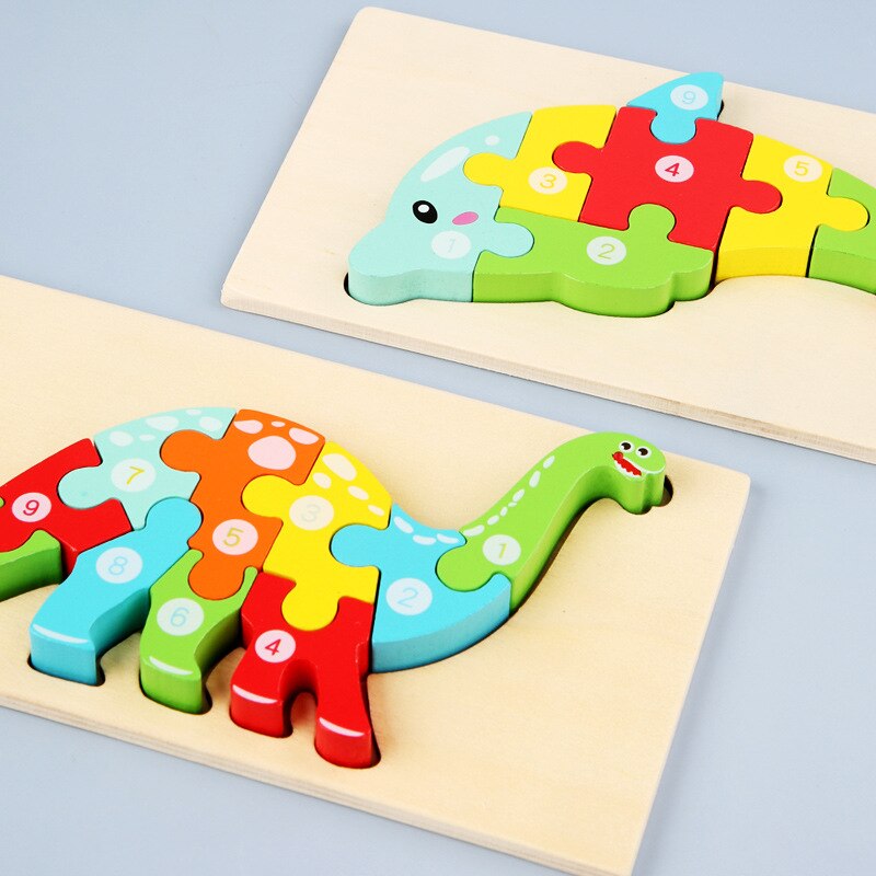 Baby Kids Houten Dier Verkeer Puzzel Vroeg Leren Educatief Speelgoed Voor Kinderen Brain Teaser Puzzel 3D Speelgoed