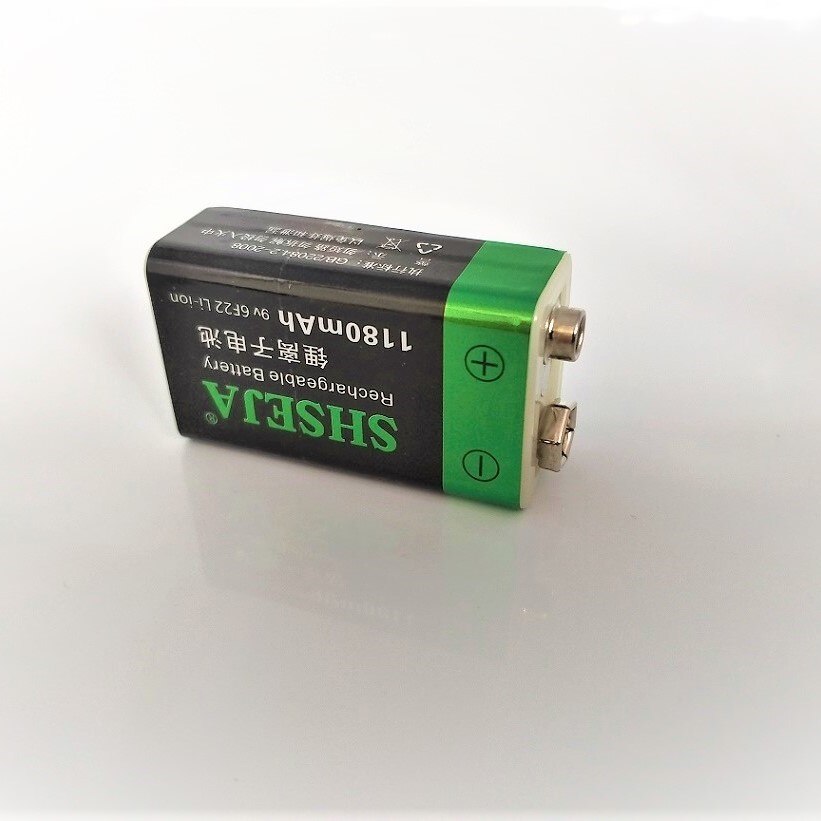 9V lithium li-po li-ion rechargeable battery 1180mAh 9V USB battery