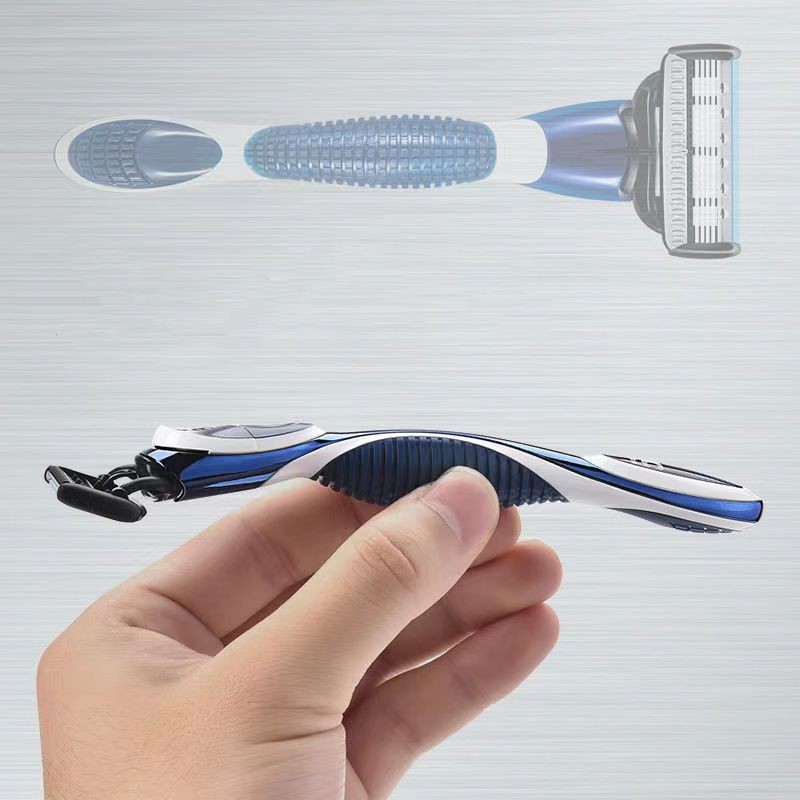 Afeitadora manual clásica, maquinilla de afeitar con cuchilla de 5 capas, cuchilla reemplazable, lavada y reutilizable, maquinilla de afeitar de seguridad para hombres